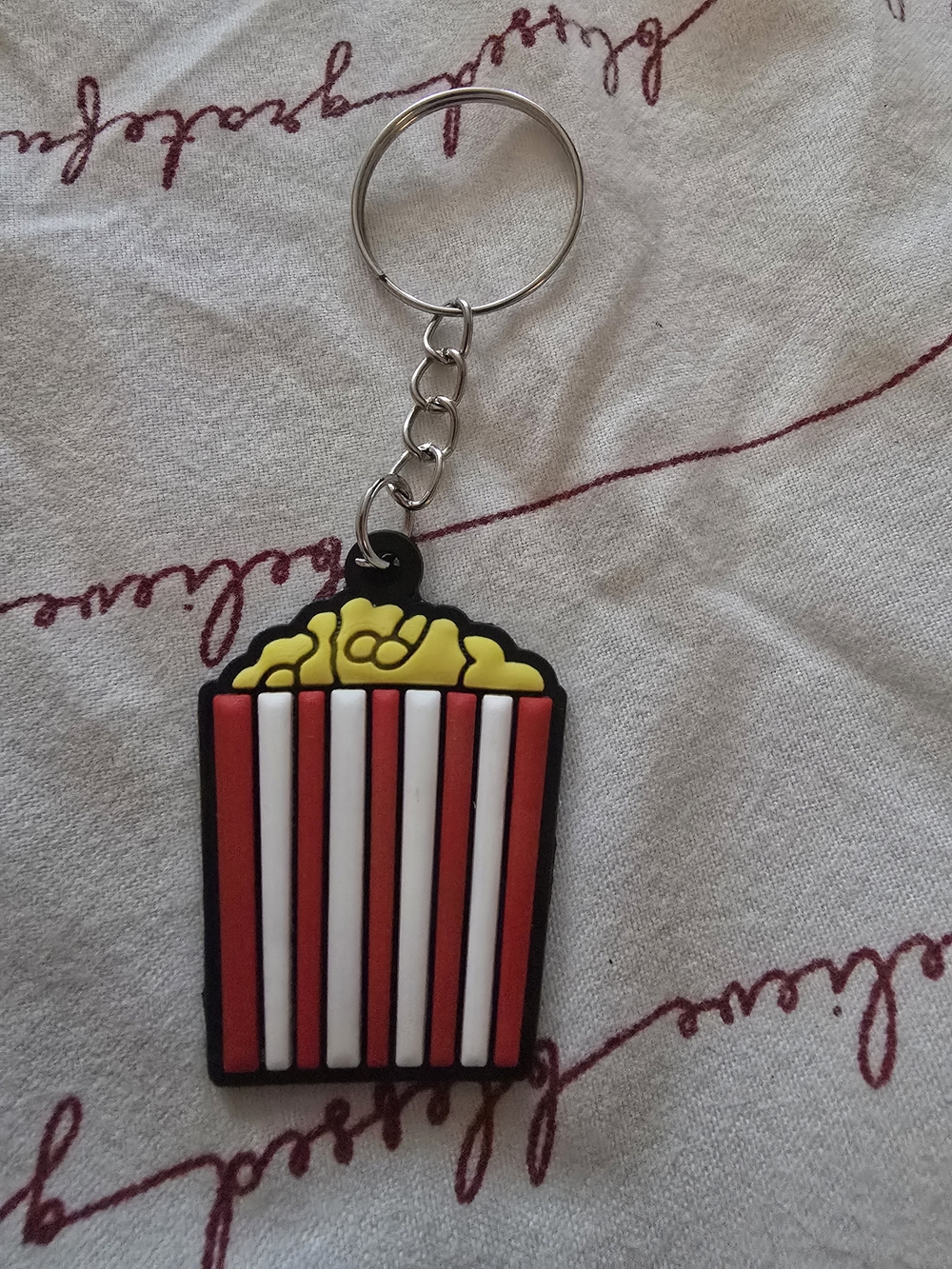 Popcorn Mini Keychain Keyring - Red & Yellow Novelty Accessory-NEW!